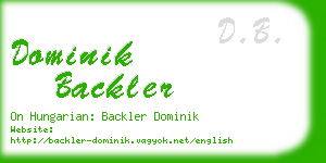 dominik backler business card